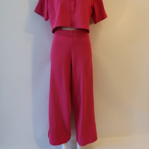 NWT Womens Endless Rose Sanctuary Hot Pink Loungewear Knit 2 Pc Set Top Pants M - Picture 7 of 13